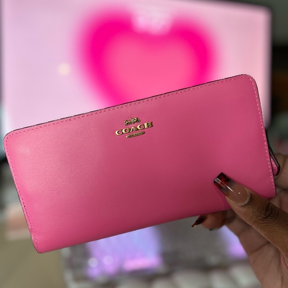 RARE COACH Smooth Leather Skinny Slim Continental Bi-fold Wallet in Petunia 🌸😍 - Picture 11 of 11